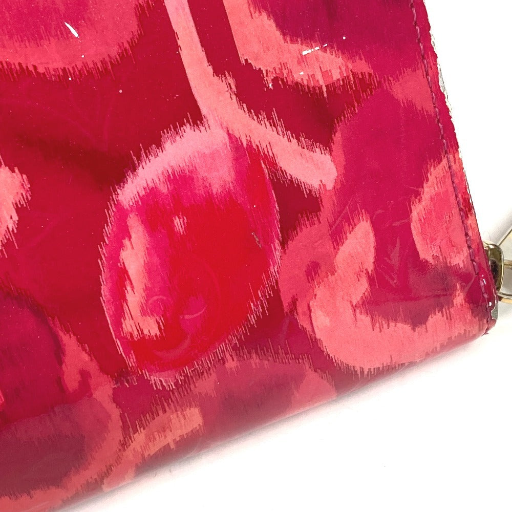 LOUIS VUITTON M90019 Ikat Flower Zippy Wallet Long Wallet Round Zipper Patent Leather Women's Pink