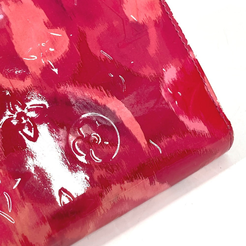 LOUIS VUITTON M90019 Ikat Flower Zippy Wallet Long Wallet Round Zipper Patent Leather Women's Pink