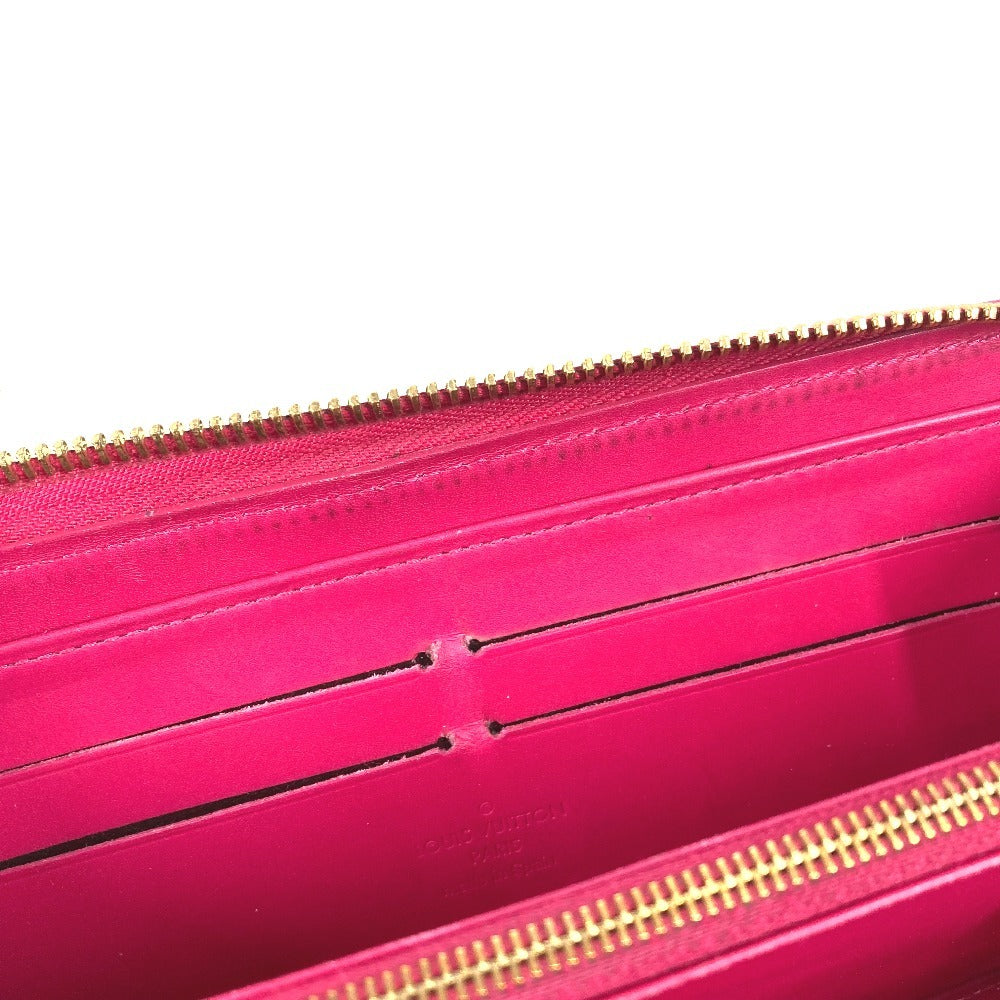 LOUIS VUITTON M90019 Ikat Flower Zippy Wallet Long Wallet Round Zipper Patent Leather Women's Pink