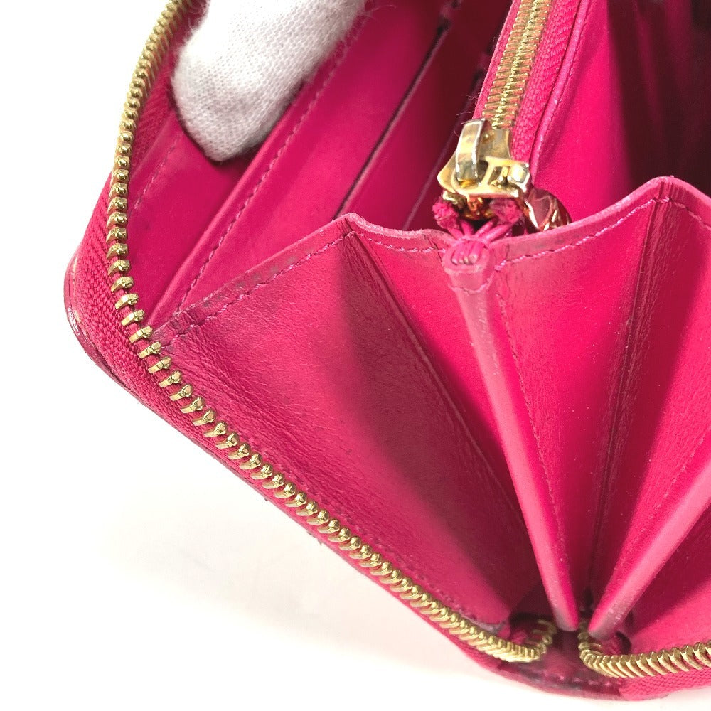 LOUIS VUITTON M90019 Ikat Flower Zippy Wallet Long Wallet Round Zipper Patent Leather Women's Pink