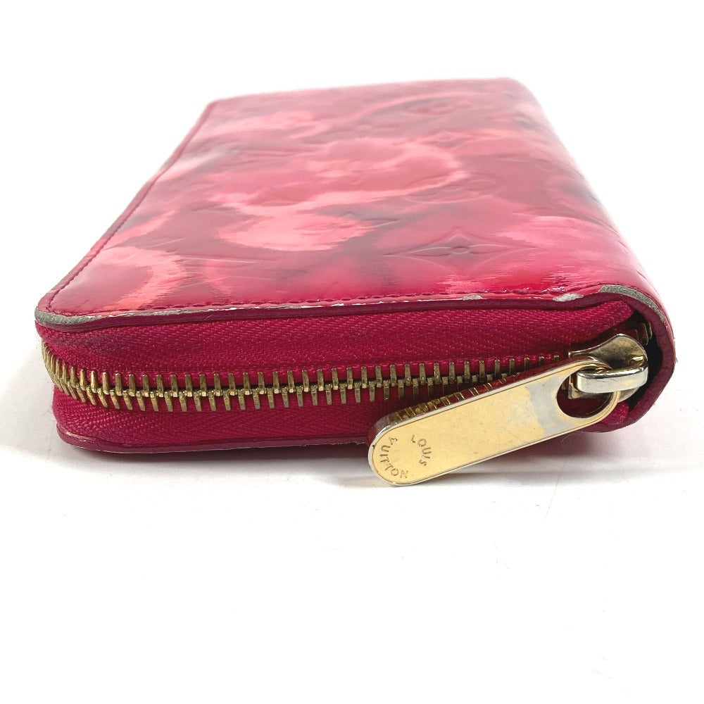 LOUIS VUITTON M90019 Ikat Flower Zippy Wallet Long Wallet Round Zipper Patent Leather Women's Pink