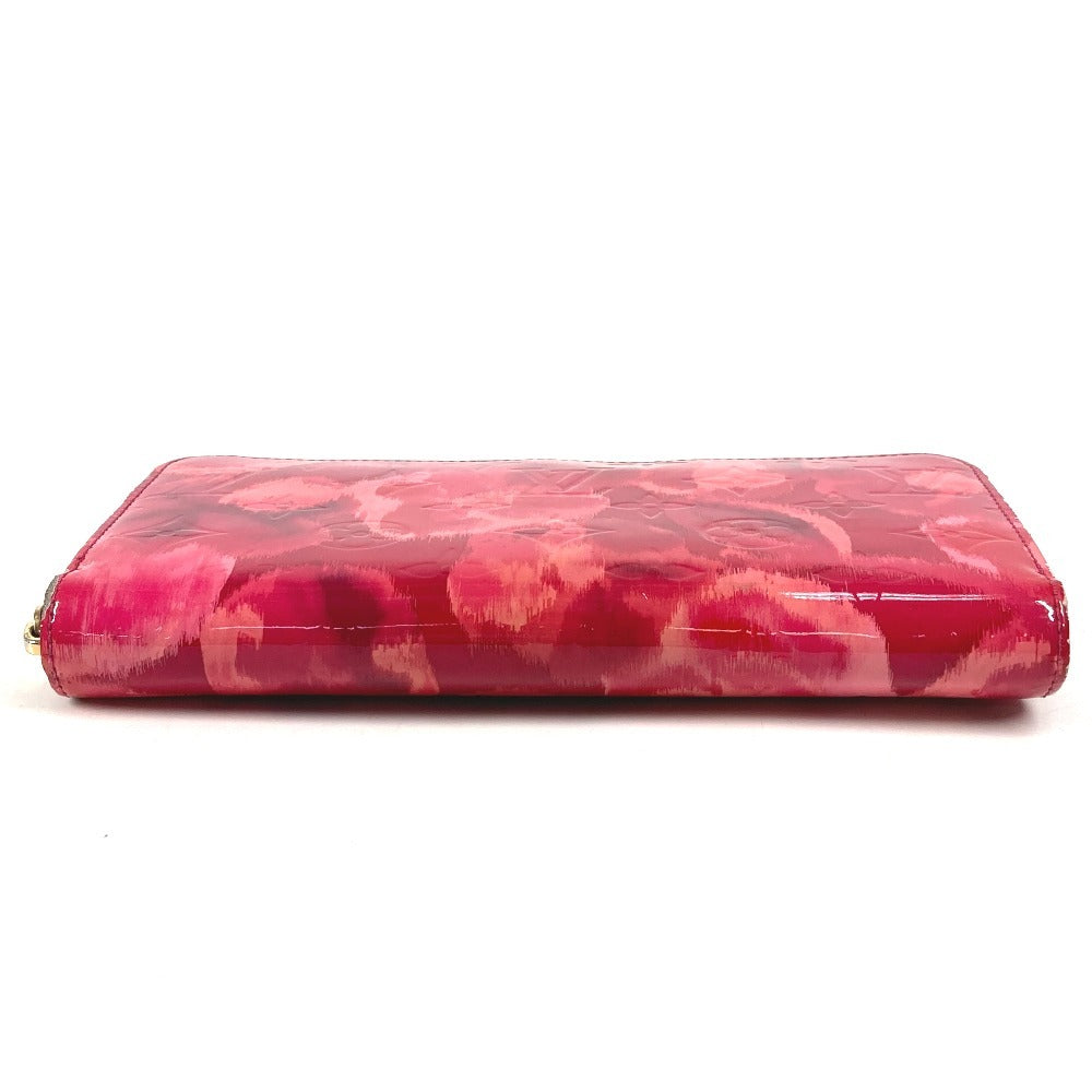 LOUIS VUITTON M90019 Ikat Flower Zippy Wallet Long Wallet Round Zipper Patent Leather Women's Pink