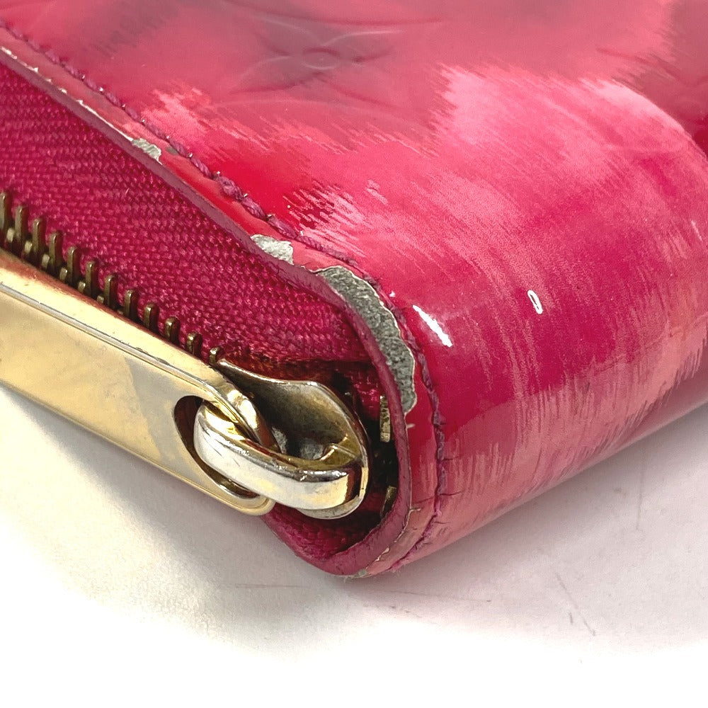LOUIS VUITTON M90019 Ikat Flower Zippy Wallet Long Wallet Round Zipper Patent Leather Women's Pink