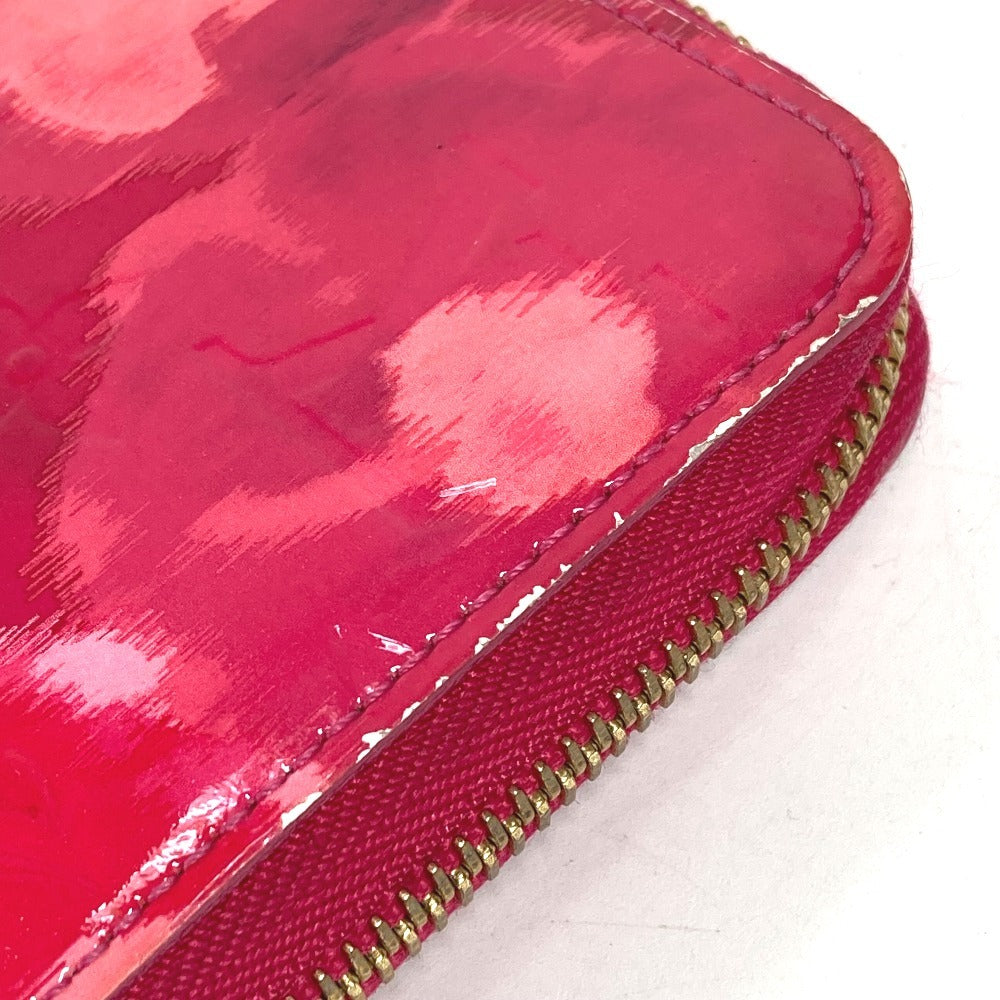 LOUIS VUITTON M90019 Ikat Flower Zippy Wallet Long Wallet Round Zipper Patent Leather Women's Pink