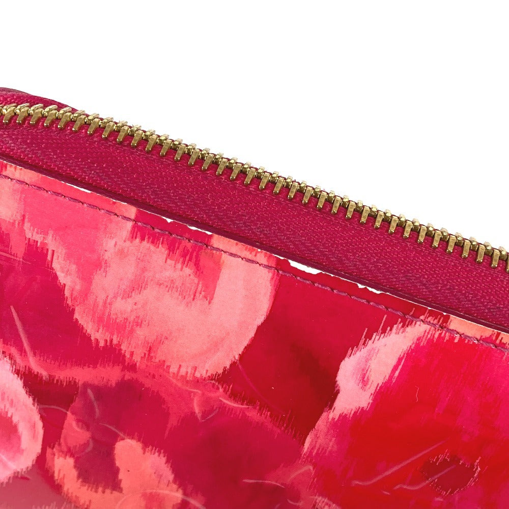 LOUIS VUITTON M90019 Ikat Flower Zippy Wallet Long Wallet Round Zipper Patent Leather Women's Pink