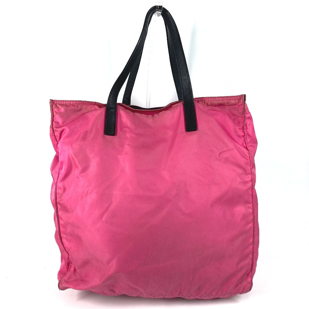 PRADA Triangle Logo Plate 2WAY Bag Handbag Tote Bag Crossbody Shoulder Bag Leather/Nylon Unisex Pink
