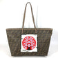 FENDI 8BH185　 桜 サクラ チェリーブロッサム ズッカ ロゴ カバン 肩掛け トートバッグ ショルダーバッグ PVC/レザー ユニセックス ブラウン
