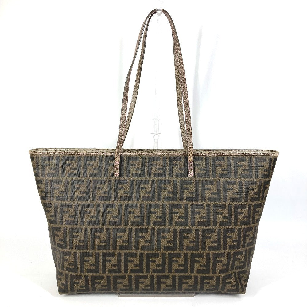 FENDI 8BH185　 桜 サクラ チェリーブロッサム ズッカ ロゴ カバン 肩掛け トートバッグ ショルダーバッグ PVC/レザー ユニセックス ブラウン