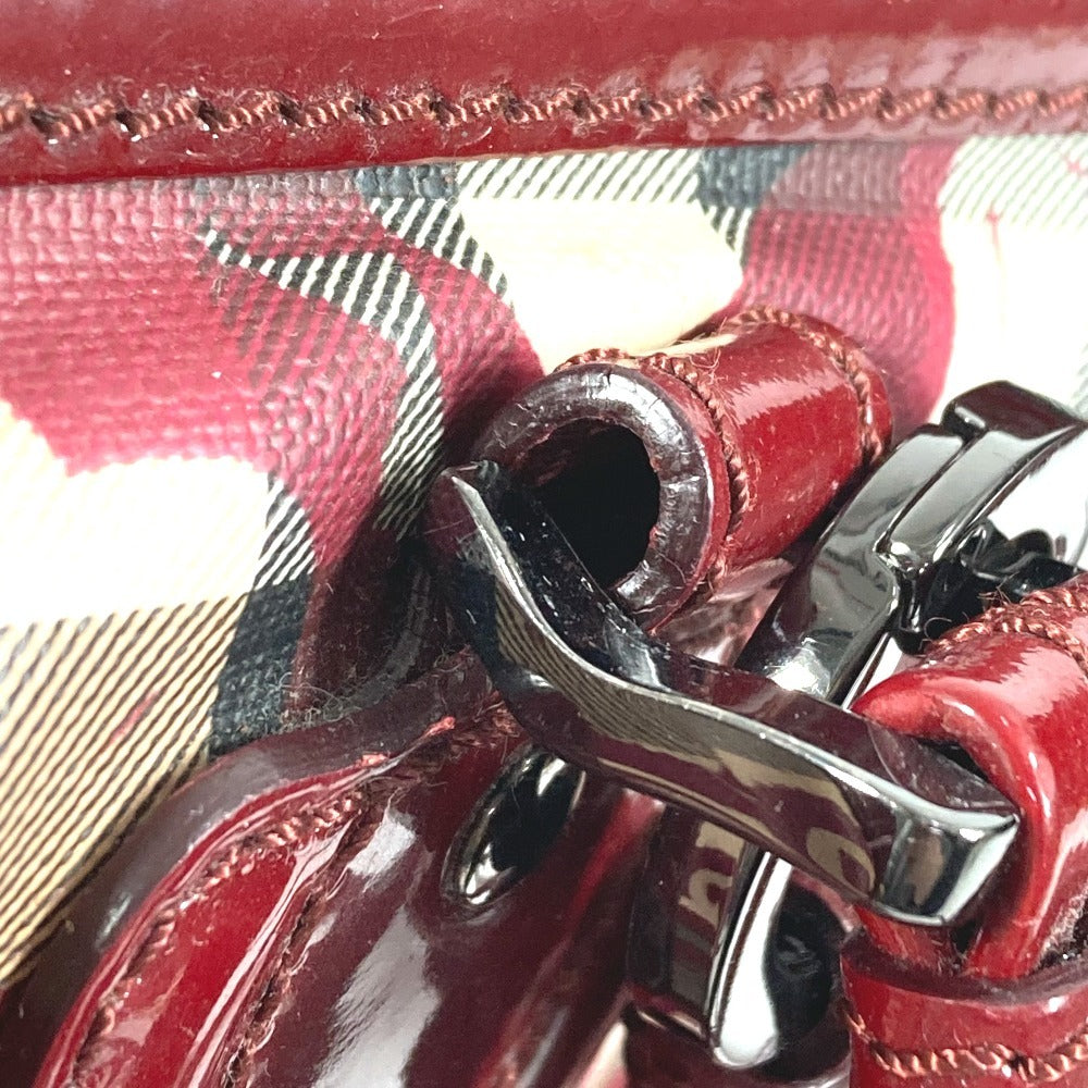 BURBERRY チェック ハート ロゴ カバン 肩掛け トートバッグ ショルダーバッグ PVC ユニセックス ベージュ