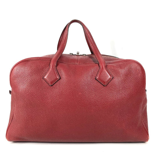 HERMES ヴィクトリア43 ヴィクトリア 43 旅行バッグ カバン トラベルバッグ　バッグ ボストンバッグ トリヨンクレマンス ユニセックス レッド