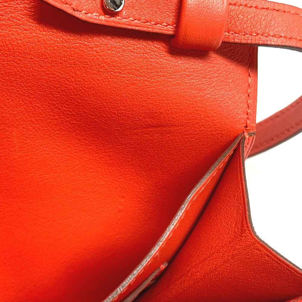 HERMES ショルダーウォレット 財布 ミニコンヴォワ イユール カバン フラップ ショルダーバッグ ポシェット ショルダーバッグ スイフト ユニセックス レッド系