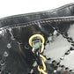 CHANEL Chain Bag CC Logo Quilted Coco Mark Perforated Tote Bag Shoulder Bag Double Chain Shoulder Bag Patent Leather Unisex Black
