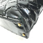 CHANEL Chain Bag CC Logo Quilted Coco Mark Perforated Tote Bag Shoulder Bag Double Chain Shoulder Bag Patent Leather Unisex Black