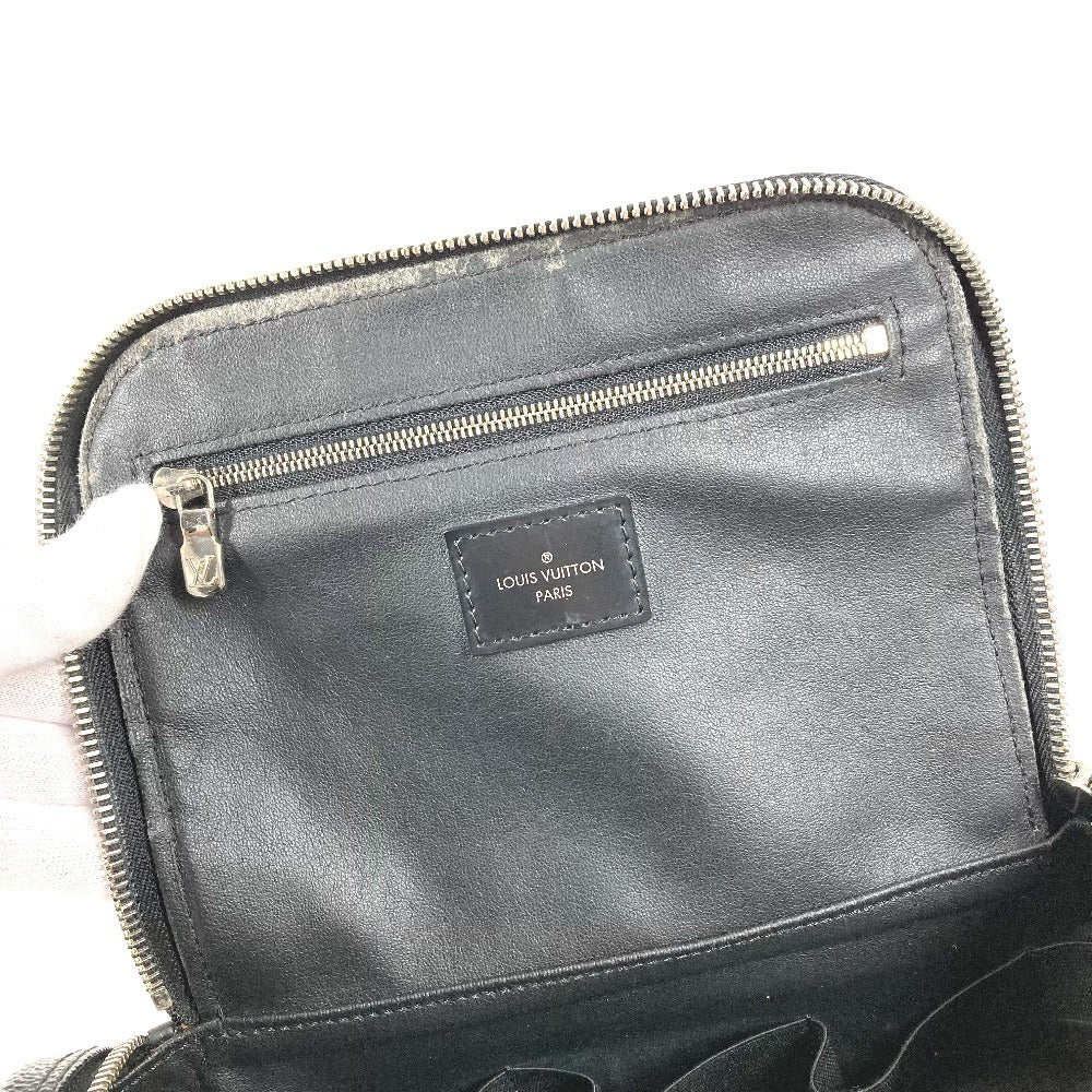 LOUIS VUITTON N47625 Damier Graphite Toiletry Pouch Makeup Pouch Cosmetic Pouch Clutch Bag Pouch Damier Graphite Canvas Unisex Black