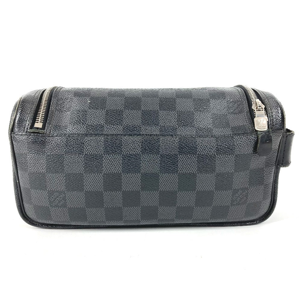LOUIS VUITTON N47625 Damier Graphite Toiletry Pouch Makeup Pouch Cosmetic Pouch Clutch Bag Pouch Damier Graphite Canvas Unisex Black