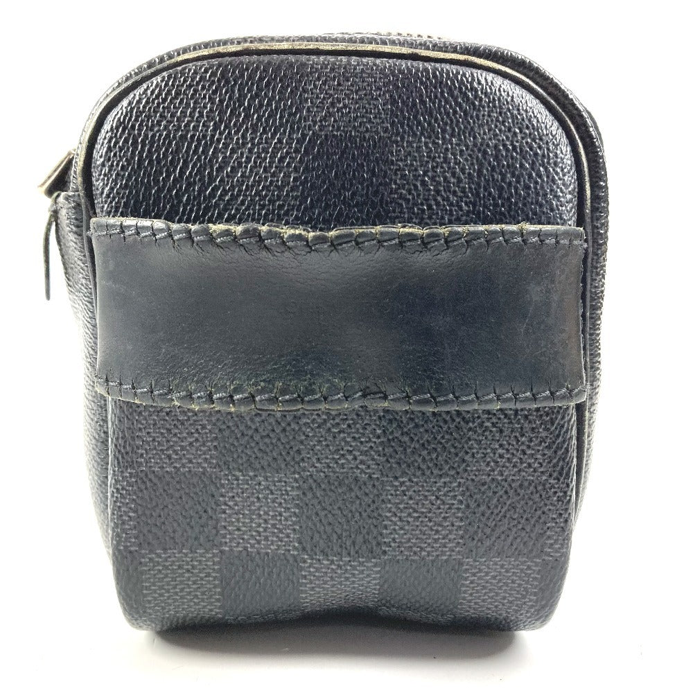 LOUIS VUITTON N47625 Damier Graphite Toiletry Pouch Makeup Pouch Cosmetic Pouch Clutch Bag Pouch Damier Graphite Canvas Unisex Black