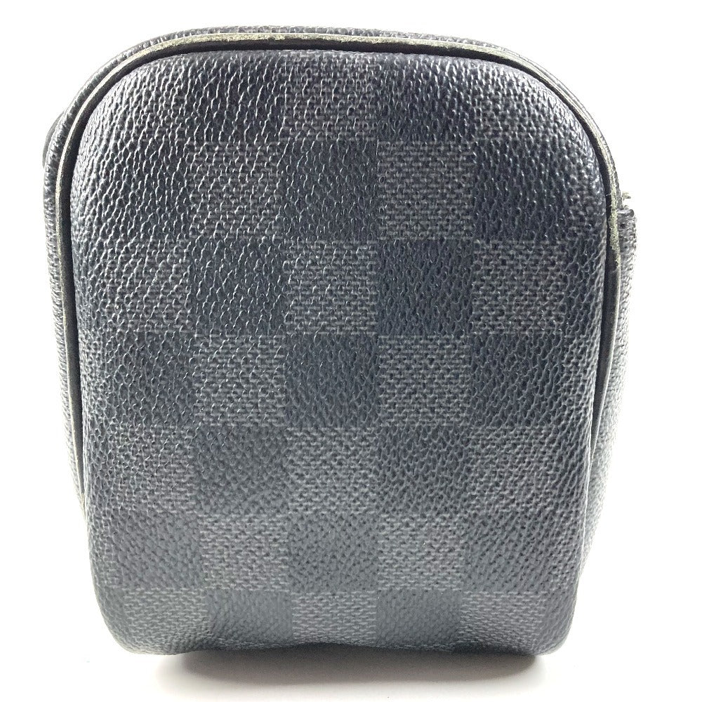 LOUIS VUITTON N47625 Damier Graphite Toiletry Pouch Makeup Pouch Cosmetic Pouch Clutch Bag Pouch Damier Graphite Canvas Unisex Black