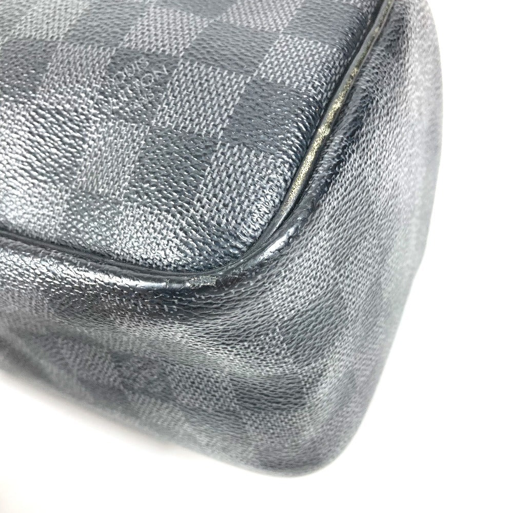 LOUIS VUITTON N47625 Damier Graphite Toiletry Pouch Makeup Pouch Cosmetic Pouch Clutch Bag Pouch Damier Graphite Canvas Unisex Black