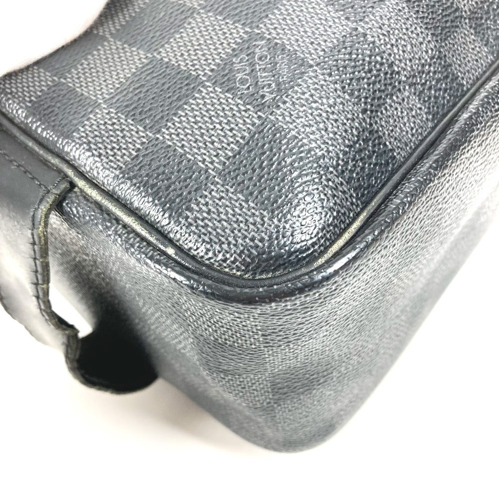 LOUIS VUITTON N47625 Damier Graphite Toiletry Pouch Makeup Pouch Cosmetic Pouch Clutch Bag Pouch Damier Graphite Canvas Unisex Black