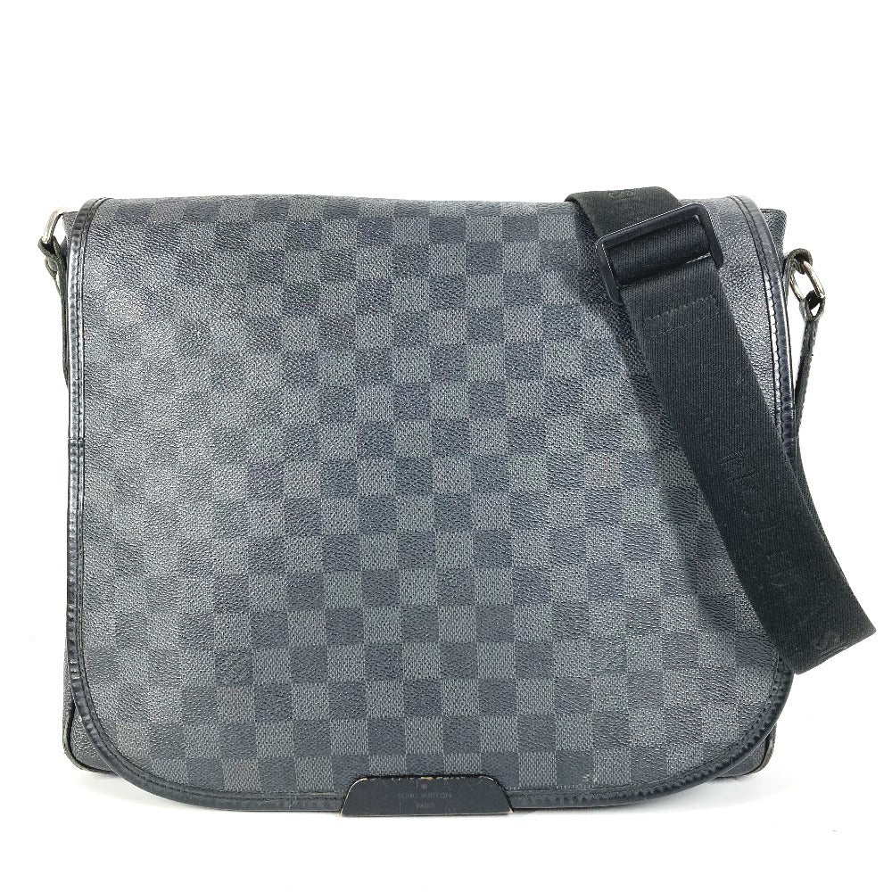 LOUIS VUITTON N58029 Damier Graphite Daniel MM Daniel MM Bag Messenger Bag Flap Shoulder Bag Damier Graphite Canvas Unisex Black
