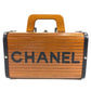 CHANEL Vintage CC Coco Mark Logo Vanity Bag Box Box Bag Handbag Wood Ladies Brown