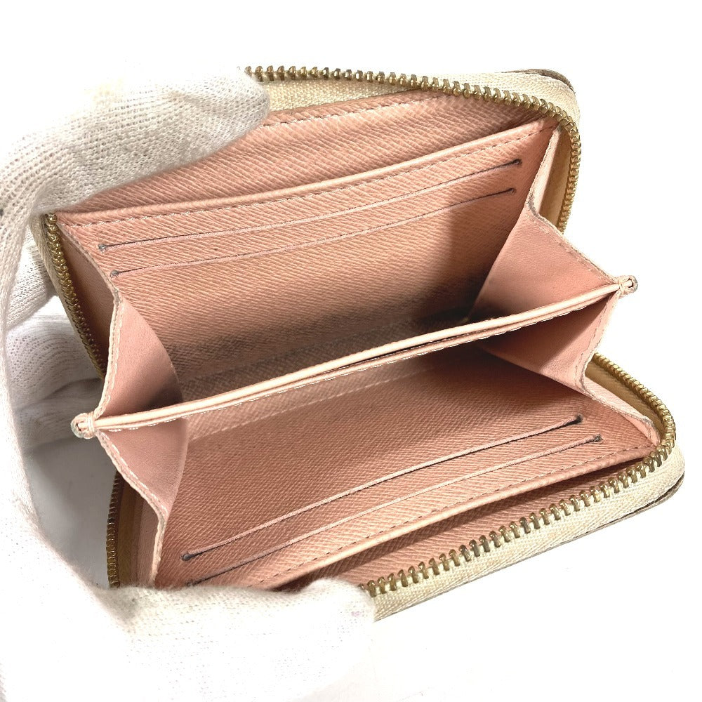 LOUIS VUITTON N60098 Damier Azur Tahiti Zippy Coin Purse Wallet Coin Purse Round Zipper Coin Case Damier Azur Canvas Unisex Pink