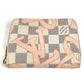 LOUIS VUITTON N60098 Damier Azur Tahiti Zippy Coin Purse Wallet Coin Purse Round Zipper Coin Case Damier Azur Canvas Unisex Pink