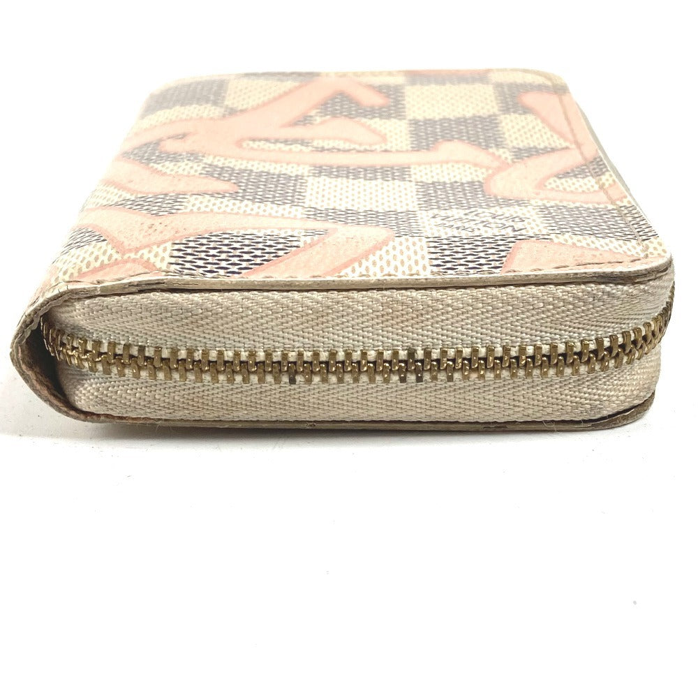 LOUIS VUITTON N60098 Damier Azur Tahiti Zippy Coin Purse Wallet Coin Purse Round Zipper Coin Case Damier Azur Canvas Unisex Pink