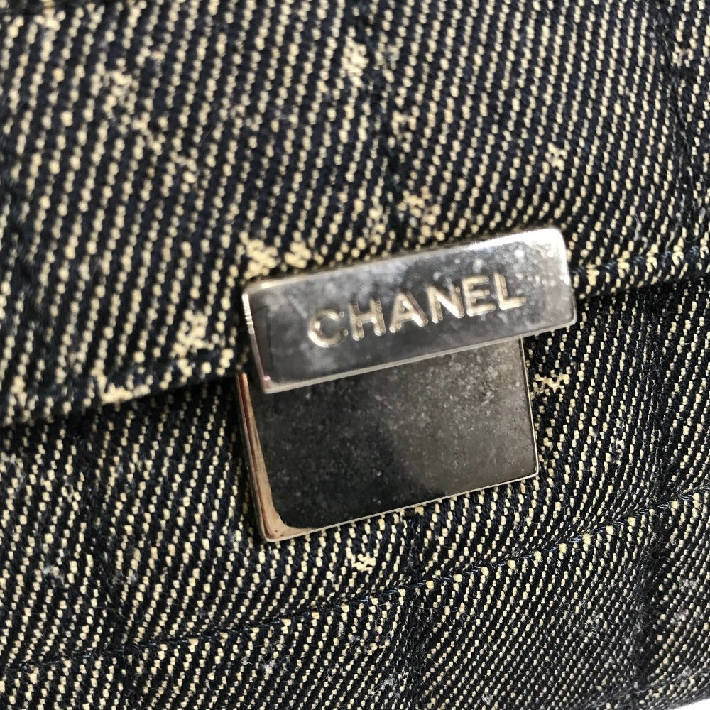 CHANEL チョコバー ロゴ CC ココマーク カバン チェーンバッグ 肩掛け フラップ ショルダーバッグ デニム ユニセックス ブルー