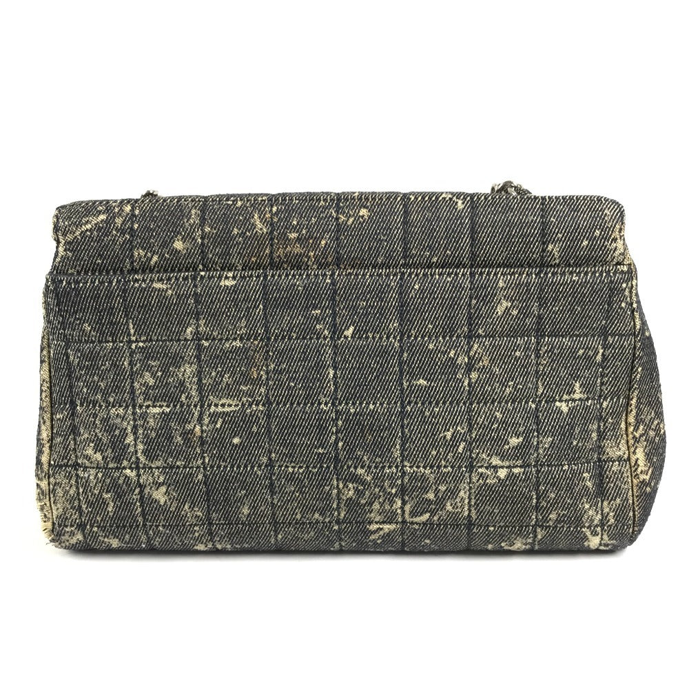 CHANEL チョコバー ロゴ CC ココマーク カバン チェーンバッグ 肩掛け フラップ ショルダーバッグ デニム ユニセックス ブルー