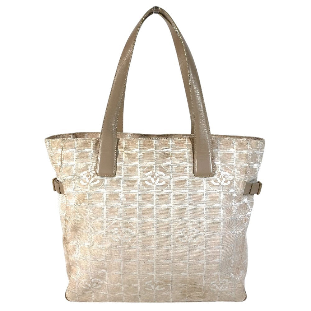 CHANEL A15825 New Travel Line GM Tote Bag Shoulder Bag Nylon/Leather Unisex Beige