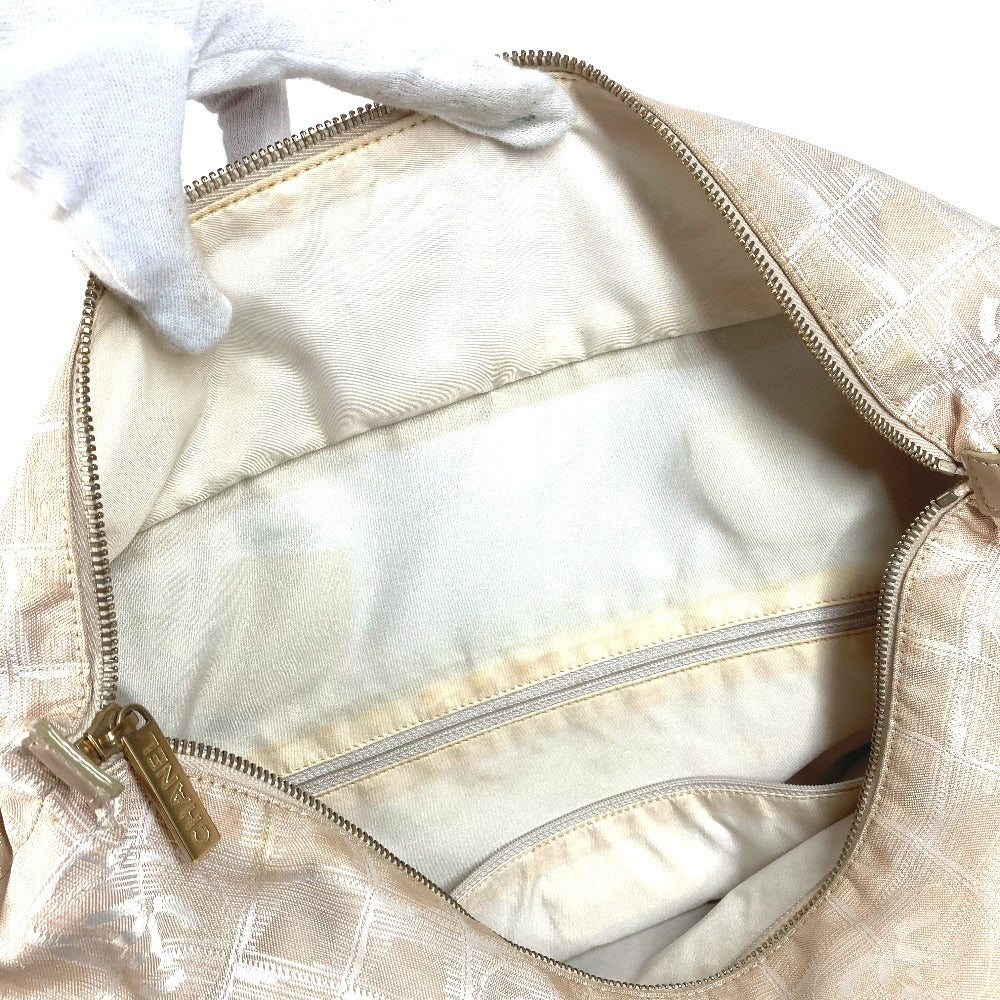 CHANEL A15825 New Travel Line GM Tote Bag Shoulder Bag Nylon/Leather Unisex Beige