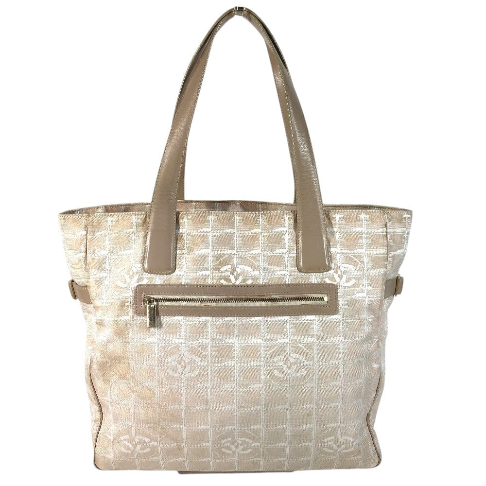 CHANEL A15825 New Travel Line GM Tote Bag Shoulder Bag Nylon/Leather Unisex Beige