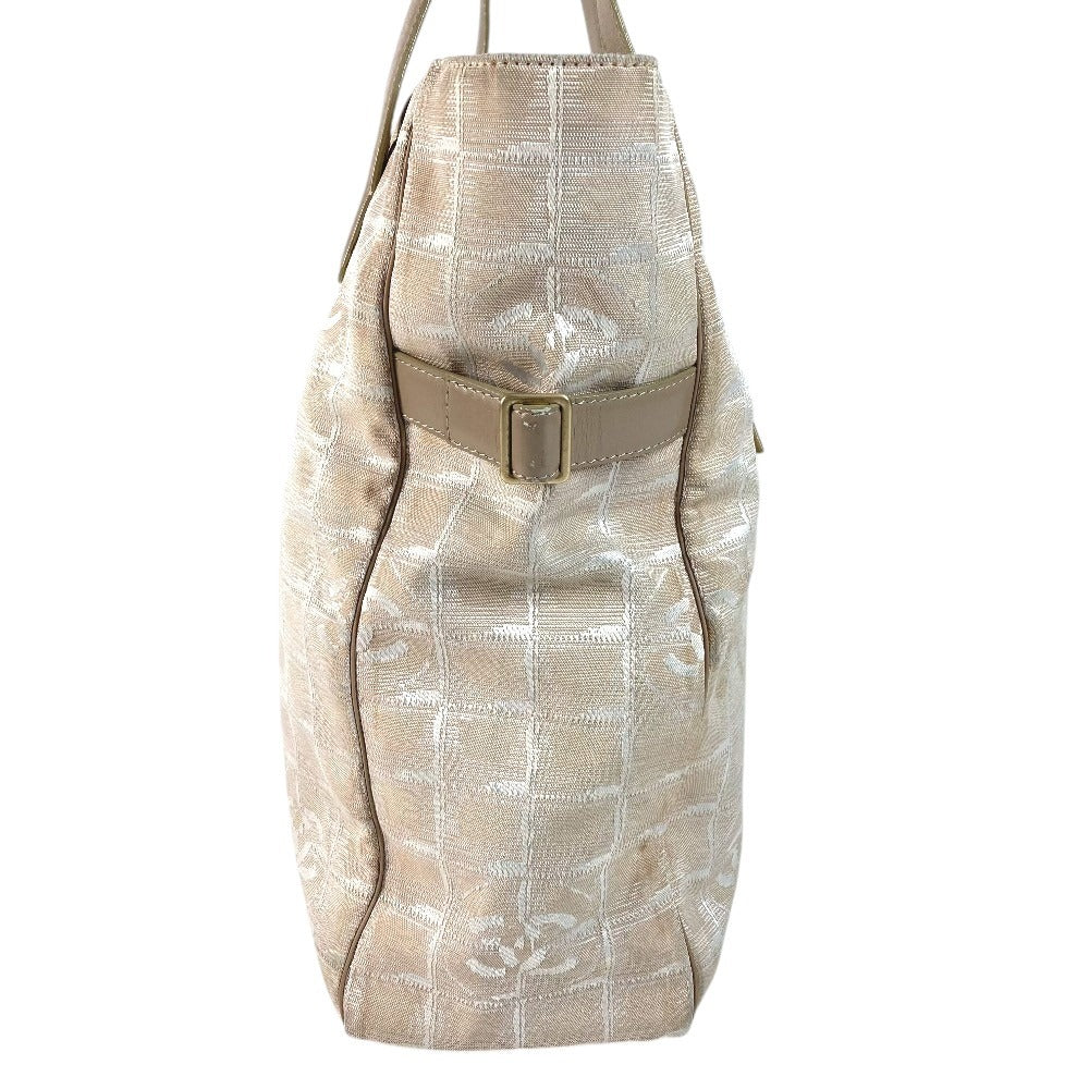 CHANEL A15825 New Travel Line GM Tote Bag Shoulder Bag Nylon/Leather Unisex Beige
