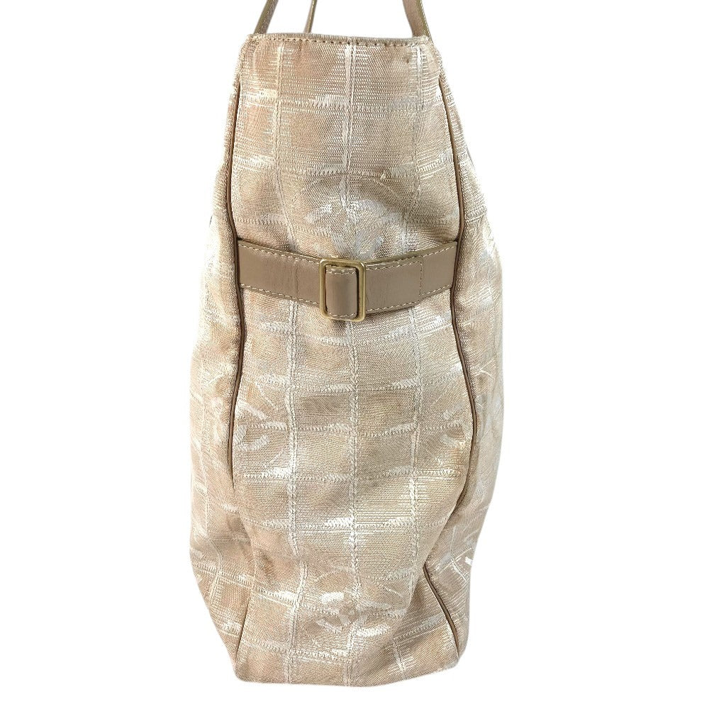 CHANEL A15825 New Travel Line GM Tote Bag Shoulder Bag Nylon/Leather Unisex Beige