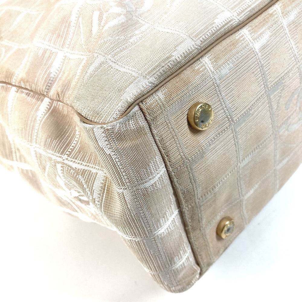 CHANEL A15825 New Travel Line GM Tote Bag Shoulder Bag Nylon/Leather Unisex Beige