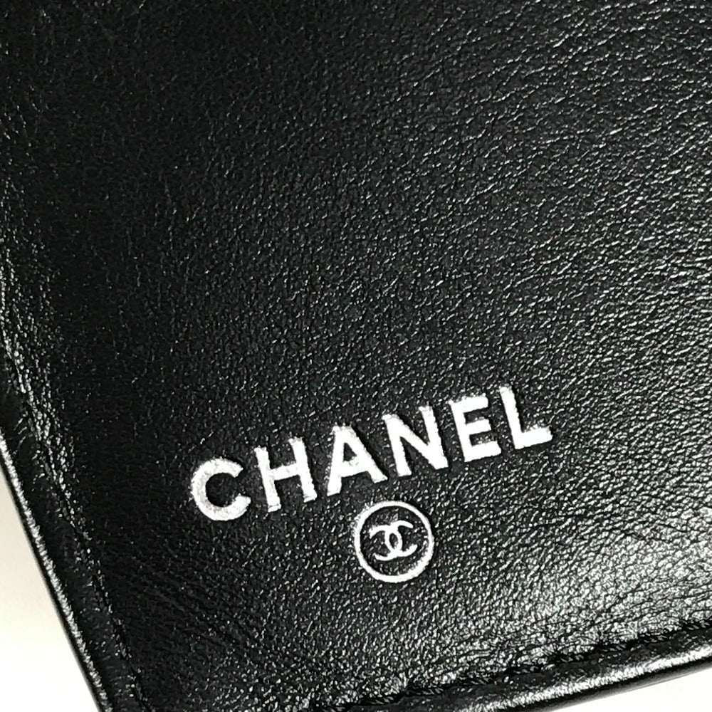 CHANEL Makeup Palette CC Coco Mark Logo Compact Wallet Bi-fold Wallet Enamel Unisex Black