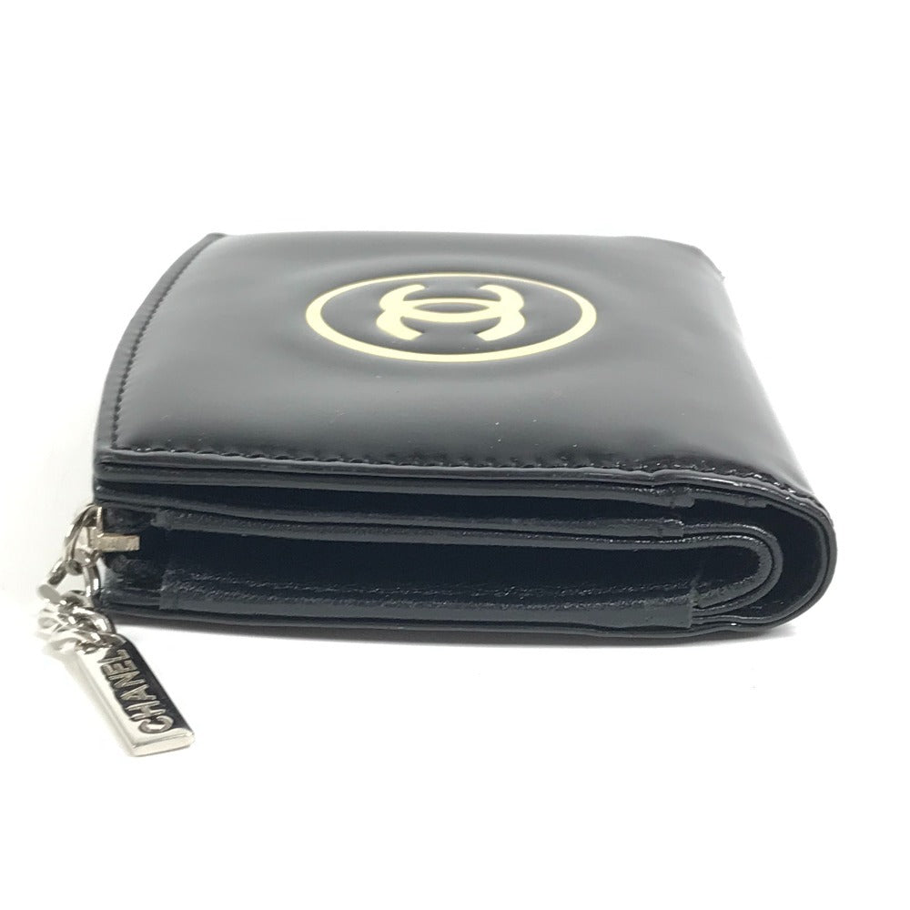 CHANEL Makeup Palette CC Coco Mark Logo Compact Wallet Bi-fold Wallet Enamel Unisex Black