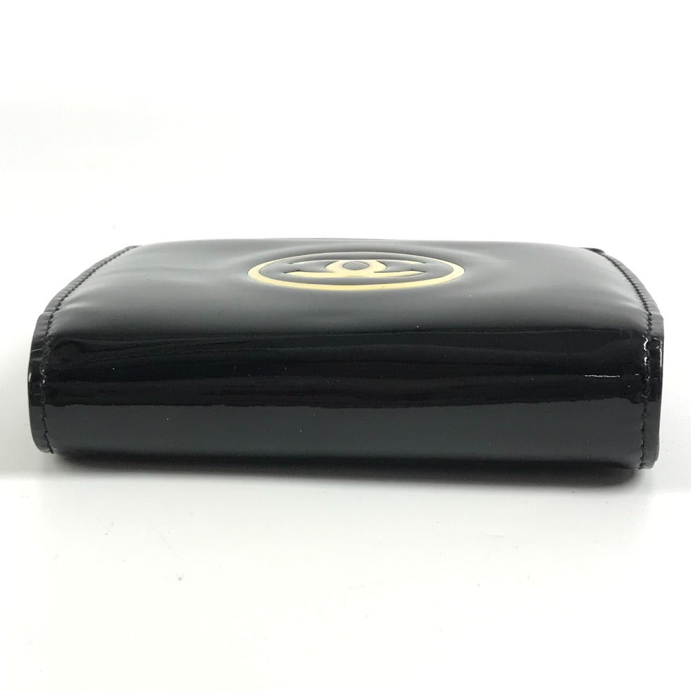 CHANEL Makeup Palette CC Coco Mark Logo Compact Wallet Bi-fold Wallet Enamel Unisex Black