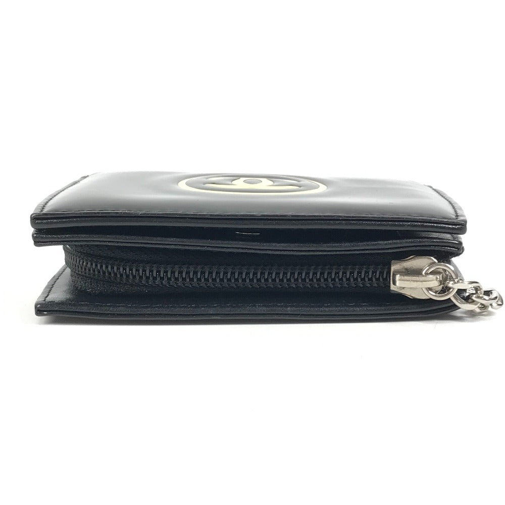CHANEL Makeup Palette CC Coco Mark Logo Compact Wallet Bi-fold Wallet Enamel Unisex Black