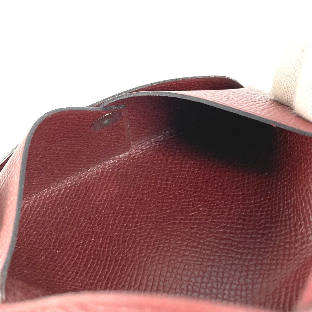 HERMES コインケース 小銭入れ 財布 カルヴィ 小物 二つ折り 名刺入れ パスケース カードケース エプソン ユニセックス ブラウン