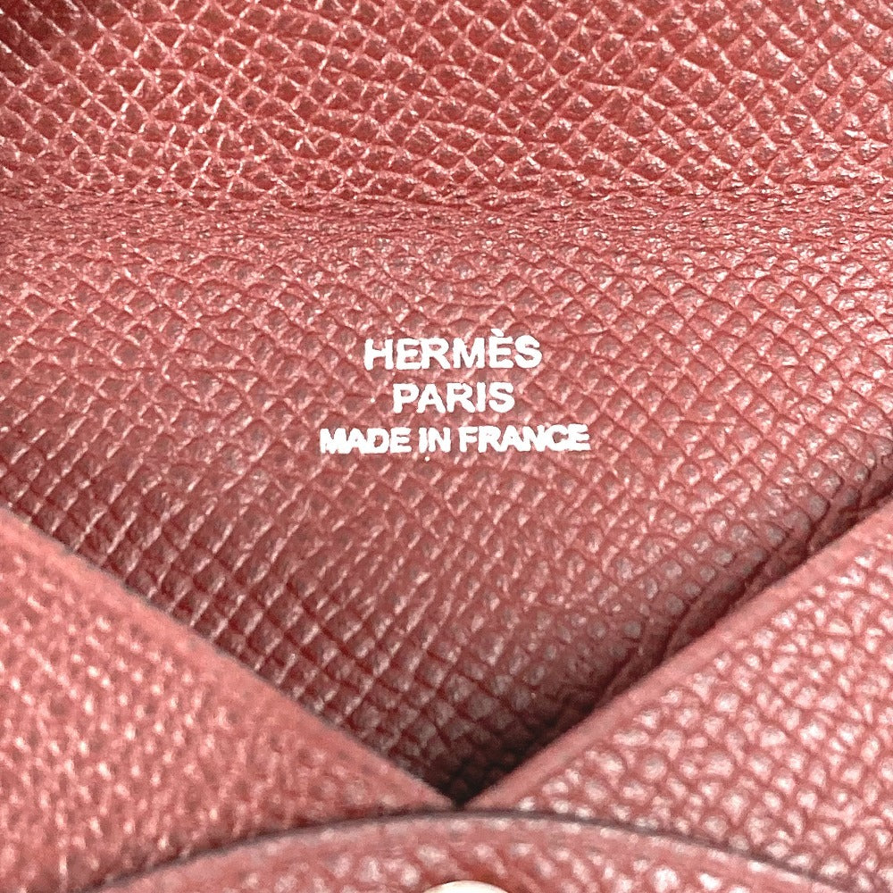 HERMES コインケース 小銭入れ 財布 カルヴィ 小物 二つ折り 名刺入れ パスケース カードケース エプソン ユニセックス ブラウン