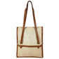 HERMES Vintage Flap Bag Shoulder Tote Bag Handbag Shoulder Bag Leather/Canvas Unisex Beige
