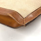 HERMES Vintage Flap Bag Shoulder Tote Bag Handbag Shoulder Bag Leather/Canvas Unisex Beige