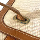 HERMES Vintage Flap Bag Shoulder Tote Bag Handbag Shoulder Bag Leather/Canvas Unisex Beige