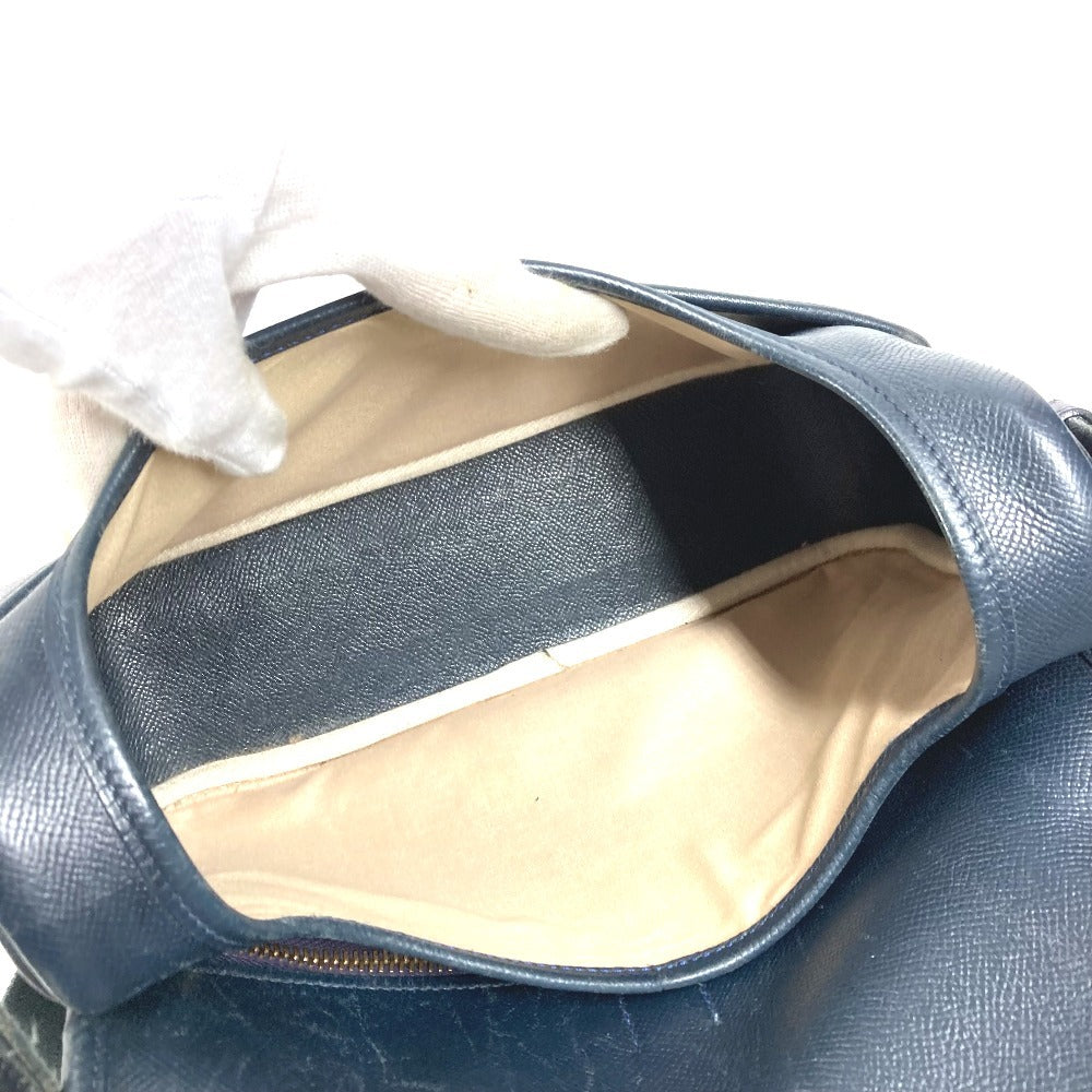 HERMES ヴィンテージ ヌメア カバン 肩掛け フラップ ショルダーバッグ レザー ユニセックス ネイビー