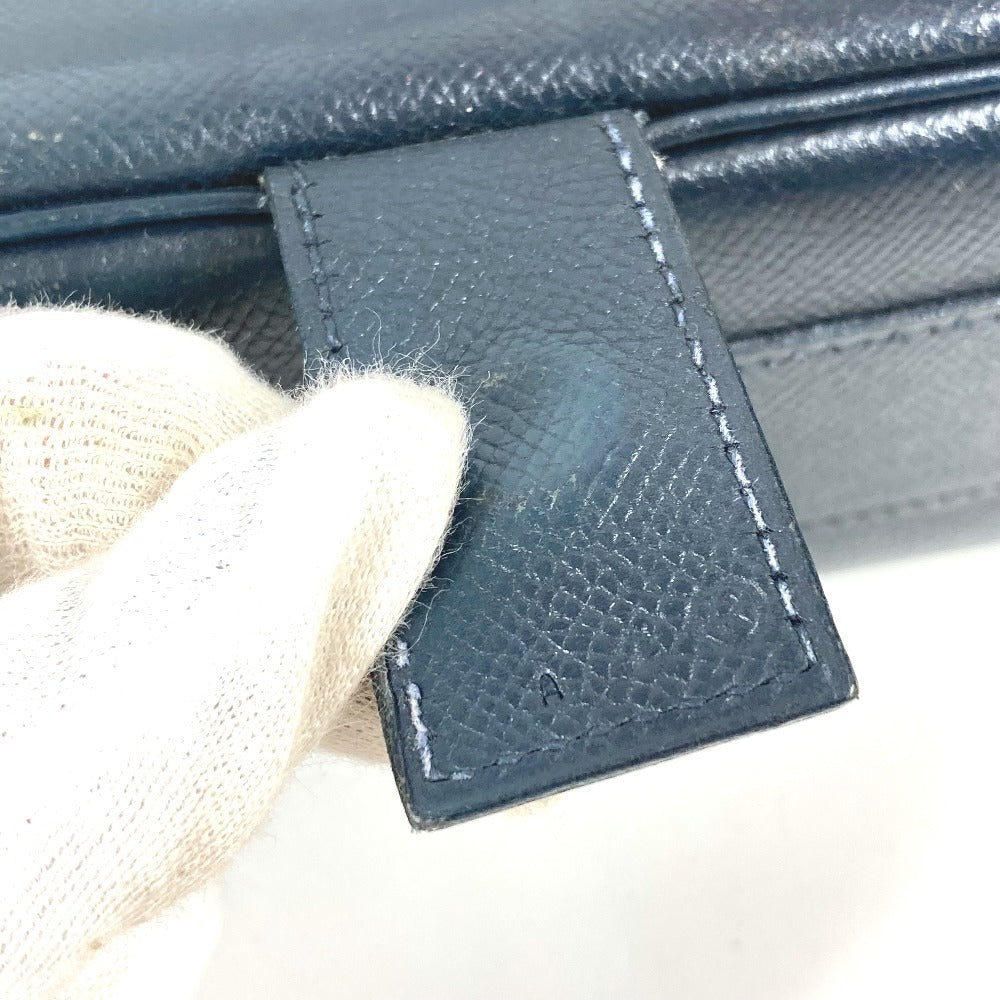 HERMES ヴィンテージ ヌメア カバン 肩掛け フラップ ショルダーバッグ レザー ユニセックス ネイビー