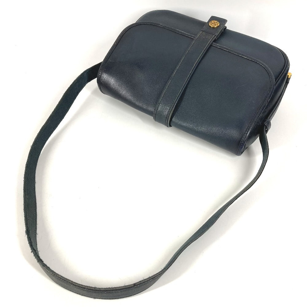 HERMES ヴィンテージ ヌメア カバン 肩掛け フラップ ショルダーバッグ レザー ユニセックス ネイビー