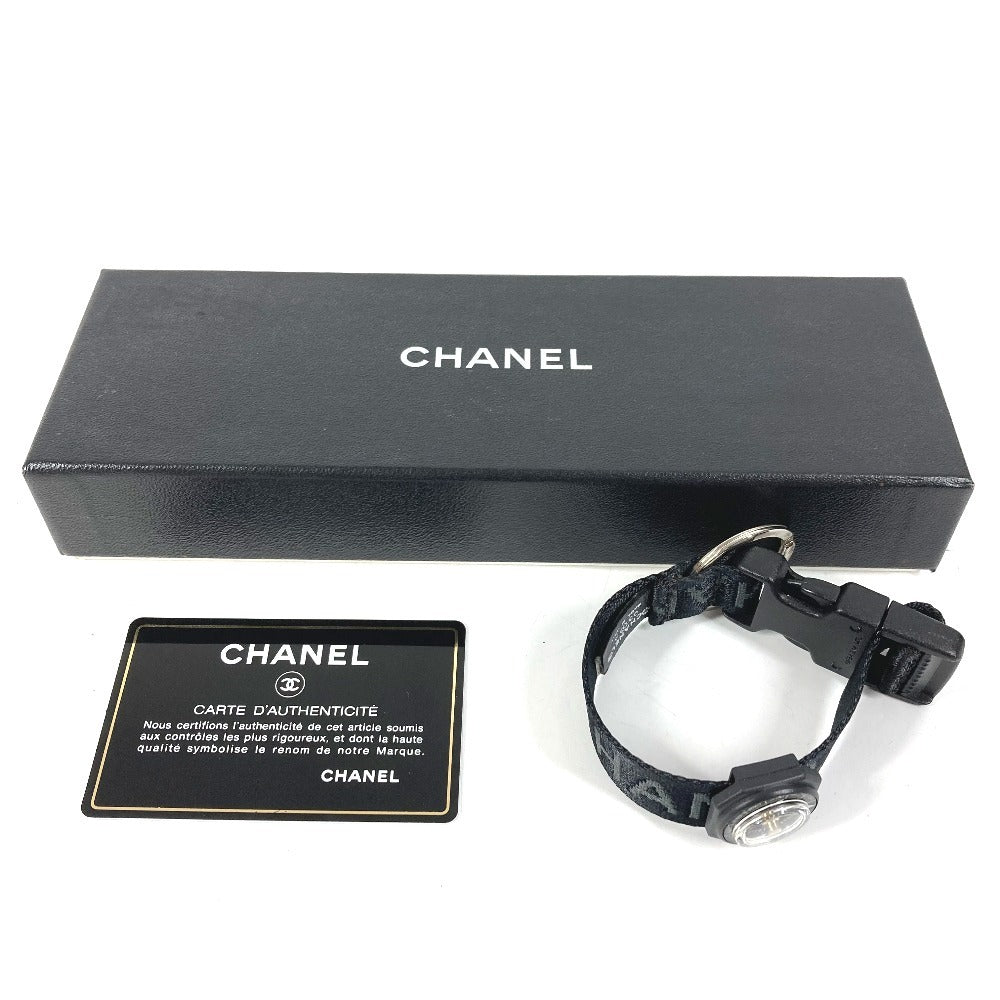 CHANEL Sports CC Coco Mark 03A Compass Accessory Keyring Bracelet Canvas Unisex Black