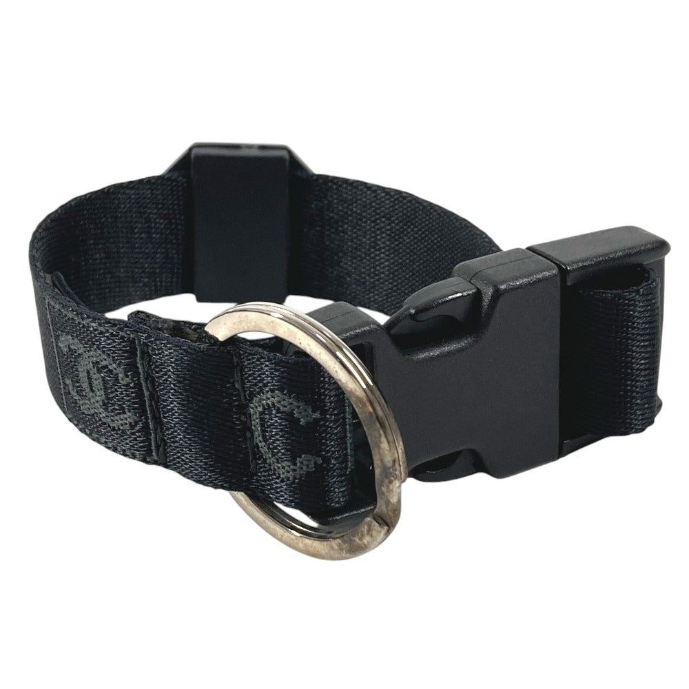 CHANEL Sports CC Coco Mark 03A Compass Accessory Keyring Bracelet Canvas Unisex Black